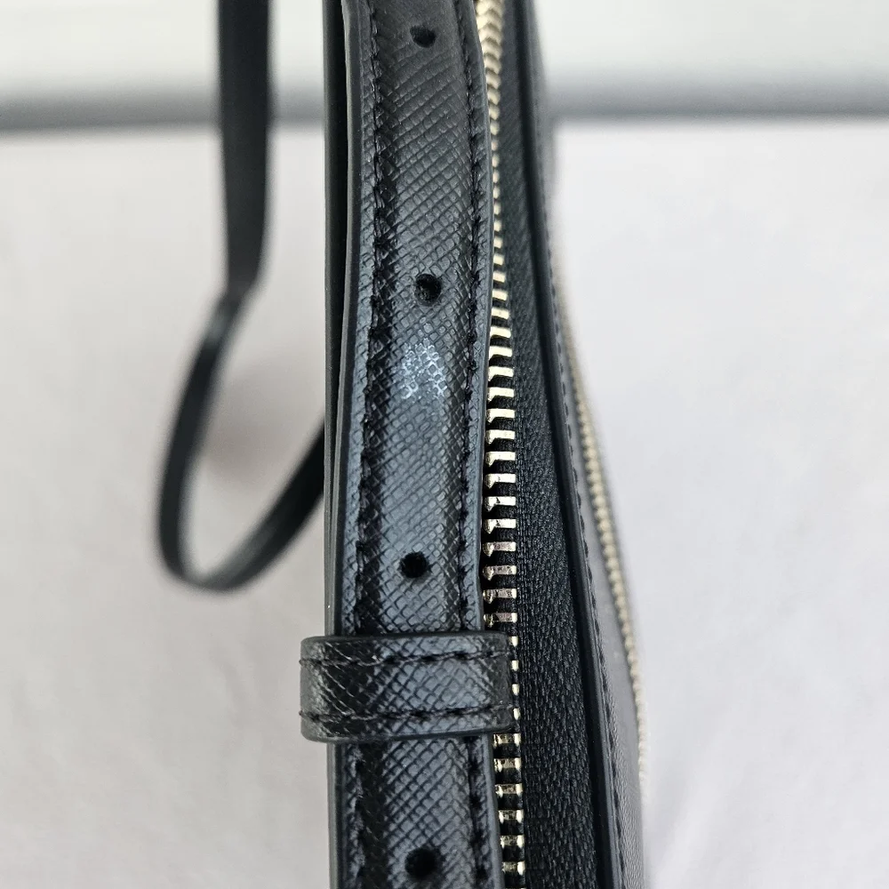 Kate Spade Sadie North South Crossbody Purse Black Leather Square